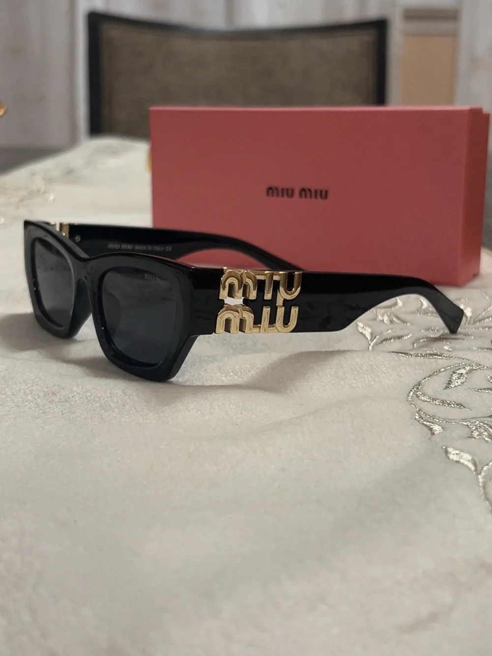 Miu Miu Black Cat-Eye Sunglasses